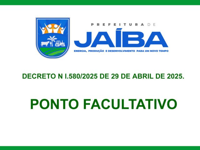 PREFEITURA DECRETA PONTO FACULTATIVO DIA 2 DE MAIO